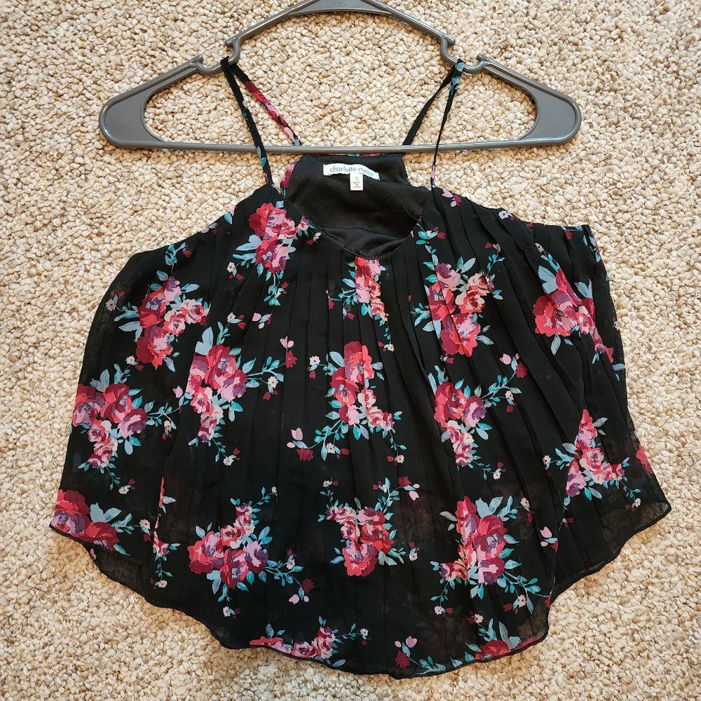 floral crop top tank